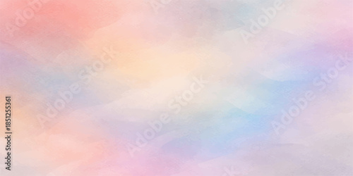 Beautiful abstract colorful watercolor background featuring a bright summer sky with pastel clouds and a clear sunlit texture for a nature-inspired wallpaper illustration