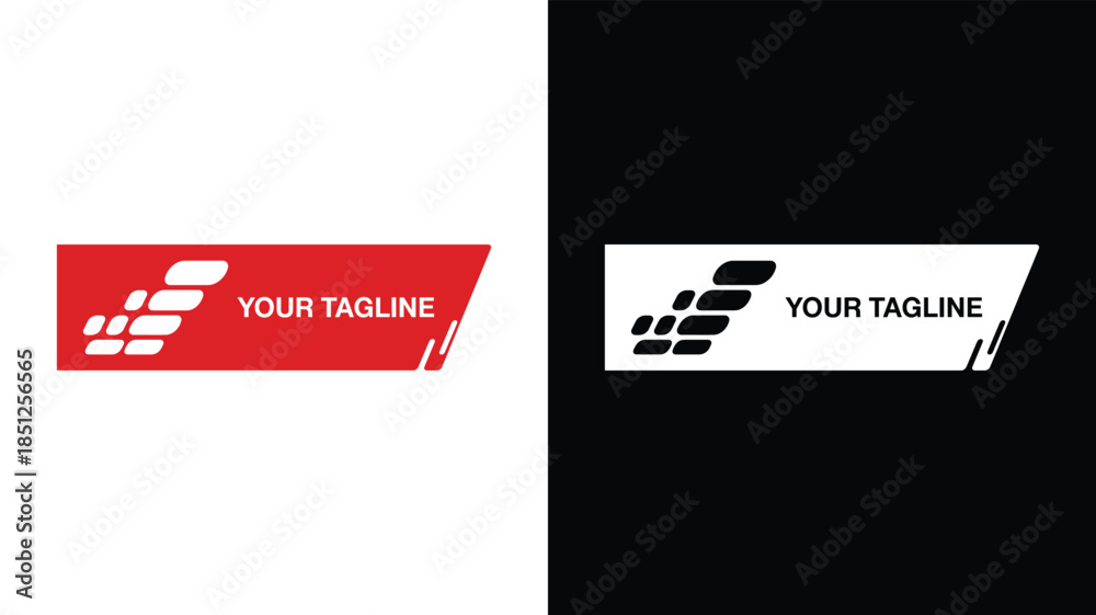 Obraz premium Red and White Graphic Banner with Abstract Shapes and Text Placeholder background blank