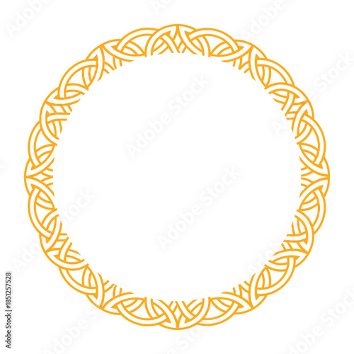 An intricate circular frame blending celtic and viking motifs, ideal for decorative and artistic projects.