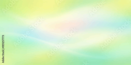 Abstract colorful nature backdrop with soft bokeh texture and blurred motion lines featuring bright summer sun light in a green and blue sky design art illustration wallpaper