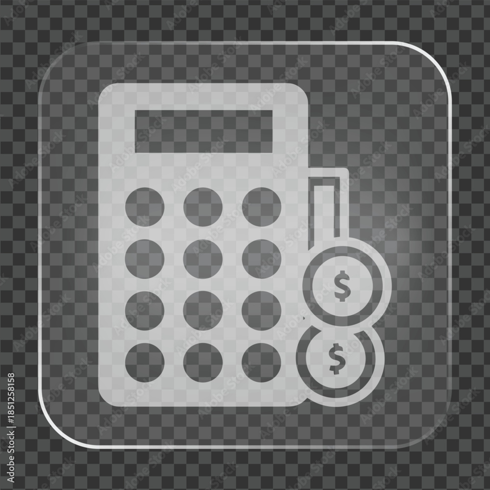 Fototapeta premium Calculator Finance Icon With Currency Symbols, Accounting Concept