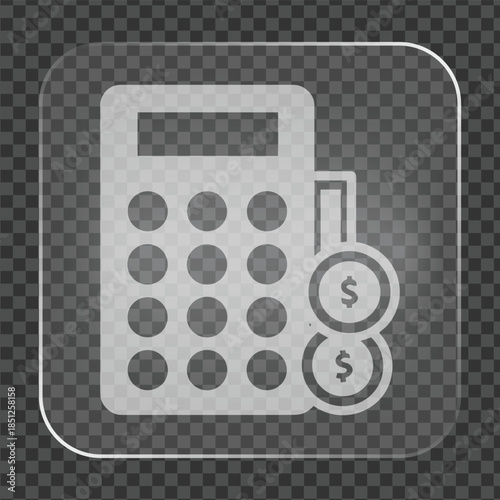 Calculator Finance Icon With Currency Symbols, Accounting Concept