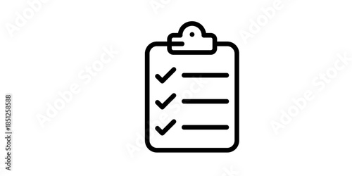 Simple clipboard icon with checklist for organization and tasks