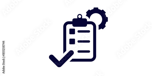 Checklist and gear icon for business process management