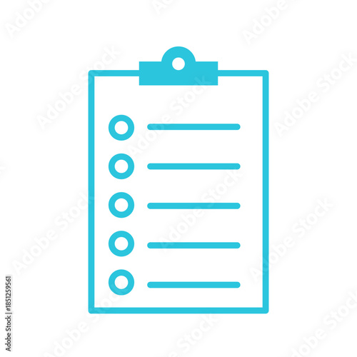 List icon. Isolated on white background. Blue icon