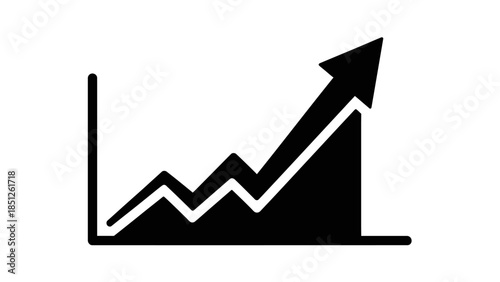 Financial Growth: An emblematic graph showcases the upward trajectory of progress, representing success in business and finance.