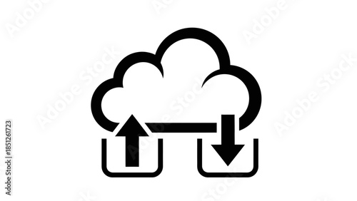 Cloud Storage: A sleek illustration depicts data transfer and storage, symbolizing digital connectivity and secure information management. 