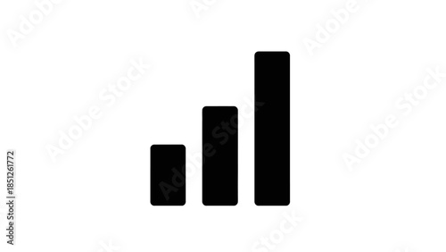 Rising Performance Indicator: A modern minimalist graphical representation of business growth, illustrating progress and achievement through ascending bars. 