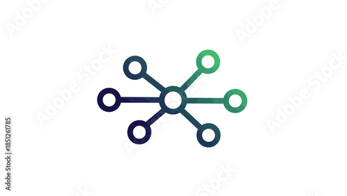 Network Connectivity: Visual of interconnected nodes represent network connections. Each point linking to the central hub demonstrates the seamless integration of various aspects. 