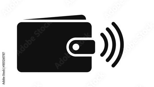 Contactless Payment Concept: A modern digital wallet design symbolizes the seamless convenience of contactless transactions. A simple, elegant symbol for quick, secure payment. 