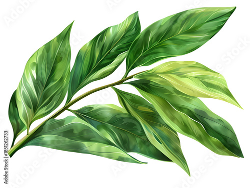 Tropical plant leaves with realistic shading