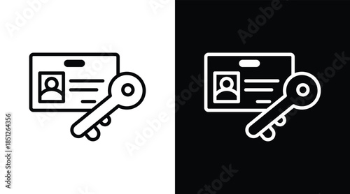 authorization Two-tone version in black and white background