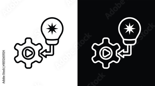 implementation Two-tone version in black and white background