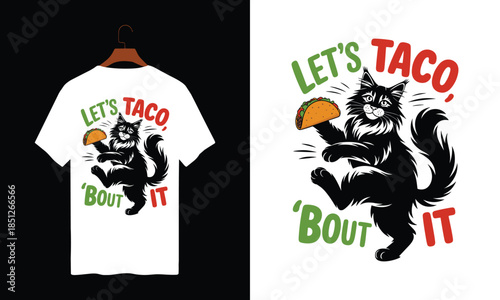 Let's taco 'bout it skunk t-shirt isolated on white background, Vector, illustration