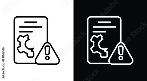 risk Two-tone version in black and white background