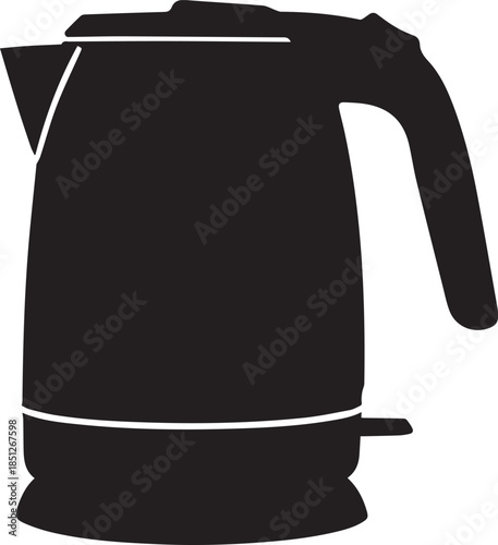 Silhouette of electric kettle for boiling water vector image design element