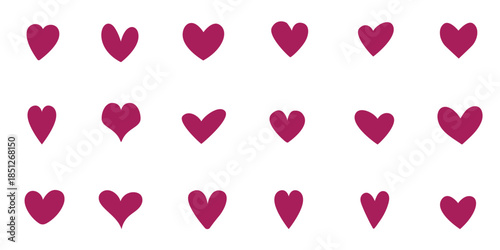 Minimalist pink heart grid pattern on white background for February 14th Valentine, geometric linear composition with simple romantic stripes, basic love element for Galentine wedding celebration.