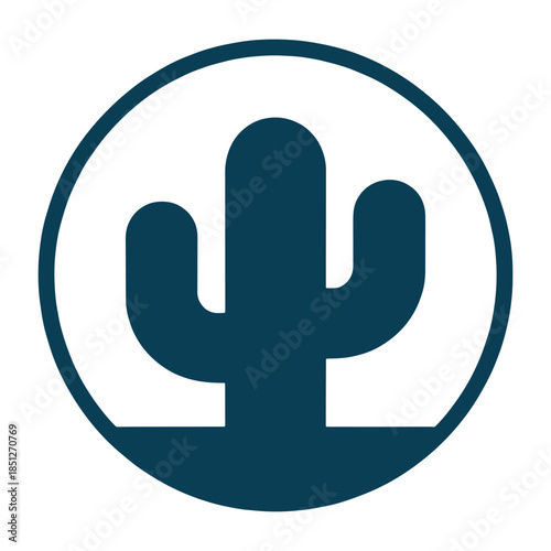 Simple Desert Cactus Logo Design