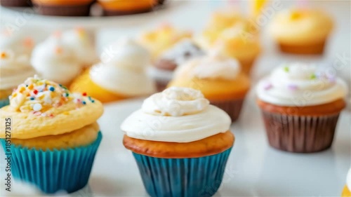 Delightful cupcake decorating session filled with vibrant colors and sweet flavors in a cozy bakery setting
