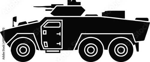 apc military vehicle outline emblem for defense logistics