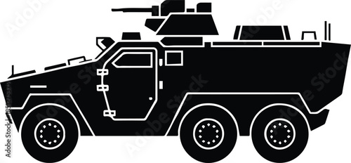 apc flat vector icon of armored troop transport vehicle