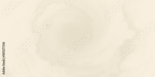 Vintage beige halftone paper texture. Retro craft ecru wallpaper with speckles, flecks, particles. Light cream grunge grain overlay background. Dirty dotted specked canvas material backdrop. Vector
