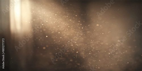 Bright sun rays pierce through a dark storm sky as ethereal light textures blend with rain and fog for an abstract nature background