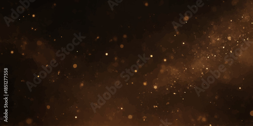 Particles in slow motion like falling snow flakes and rain drops on the window create a magic glow against the dark night sky within a loopable black universe galaxy design