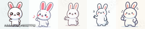 cute rabbit vector giving thumbs up