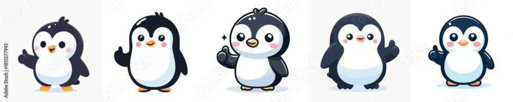 Fototapeta premium cute penguin vector giving thumbs up
