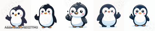 cute penguin vector giving thumbs up