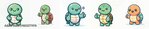 cute turtle vector giving thumbs up