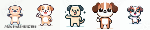 cute dog vector giving thumbs up