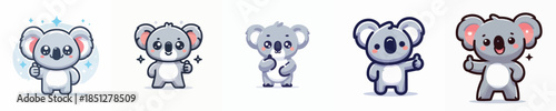 cute koala vector giving thumbs up