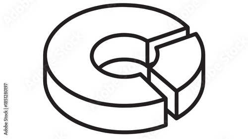 Geometric shape with a missing piece a modern design silhouette on transparent background