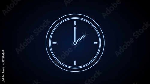 Minimal chess clock icon with glowing edges (no numbers, no text).