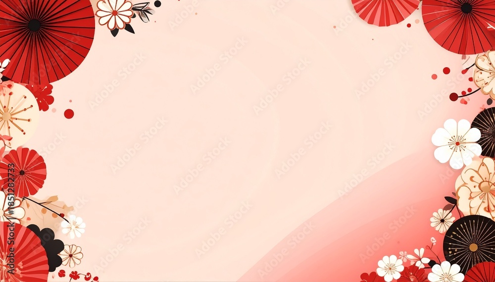 Obraz premium お正月に使える赤の和柄フレーム5