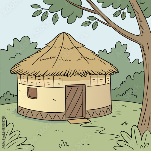 a-small-round-village-hut-with-a-thatched-roof--su