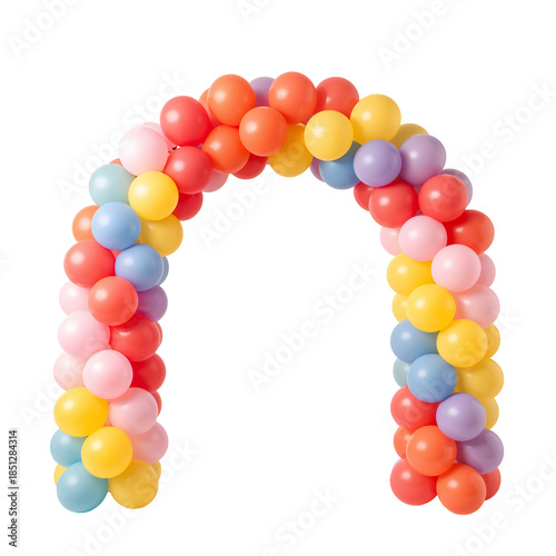 Colorful Balloon Arch for a Party Decoration Setup in a Fun Environment
