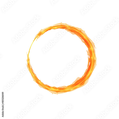 Circular Design With Orange Flames Shows a Bright, Vivid Element of Fire