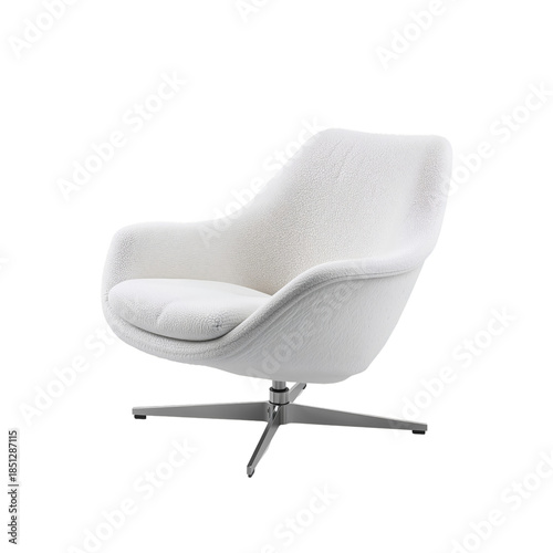 Stylish White Chair on Display in a Bright Room With Light Background Lighting