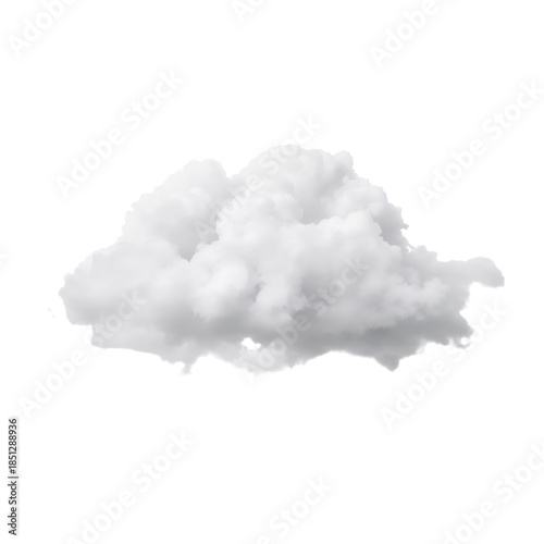 White Cloud Floating in Clear Sky Above With Soft Texture and Multiple Shades...
