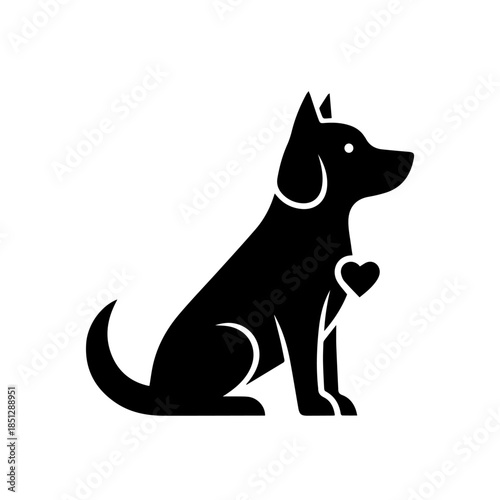 Loving dog silhouette