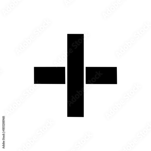Black and white cross symbol