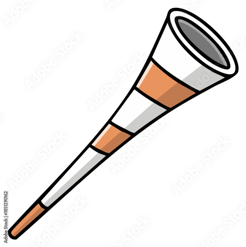 Cartoon windsock indicating wind direction and speed with orange and white bands