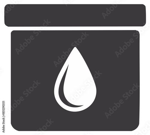 Calendar page showcasing a water droplet for hydration and scheduled water intake reminders