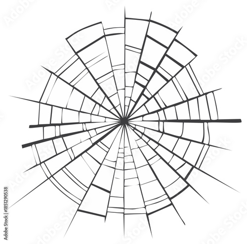 Shattered Glass Cracks Pattern Abstract Radial Damage Effect Graphic Design