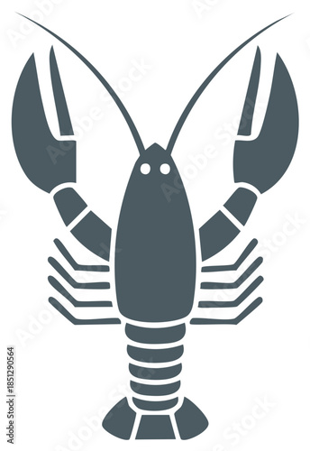 Stylized Illustration of a Lobster with Claws and Antennae