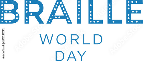 Modern Braille World Day awareness vector design celebrating global literacy and accessible communication for visually impaired people isolated on transparent background
