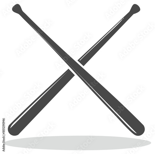 Two Crossed Drum Sticks or Beaters in a Flat Design Symbolizing Music and Rhythm